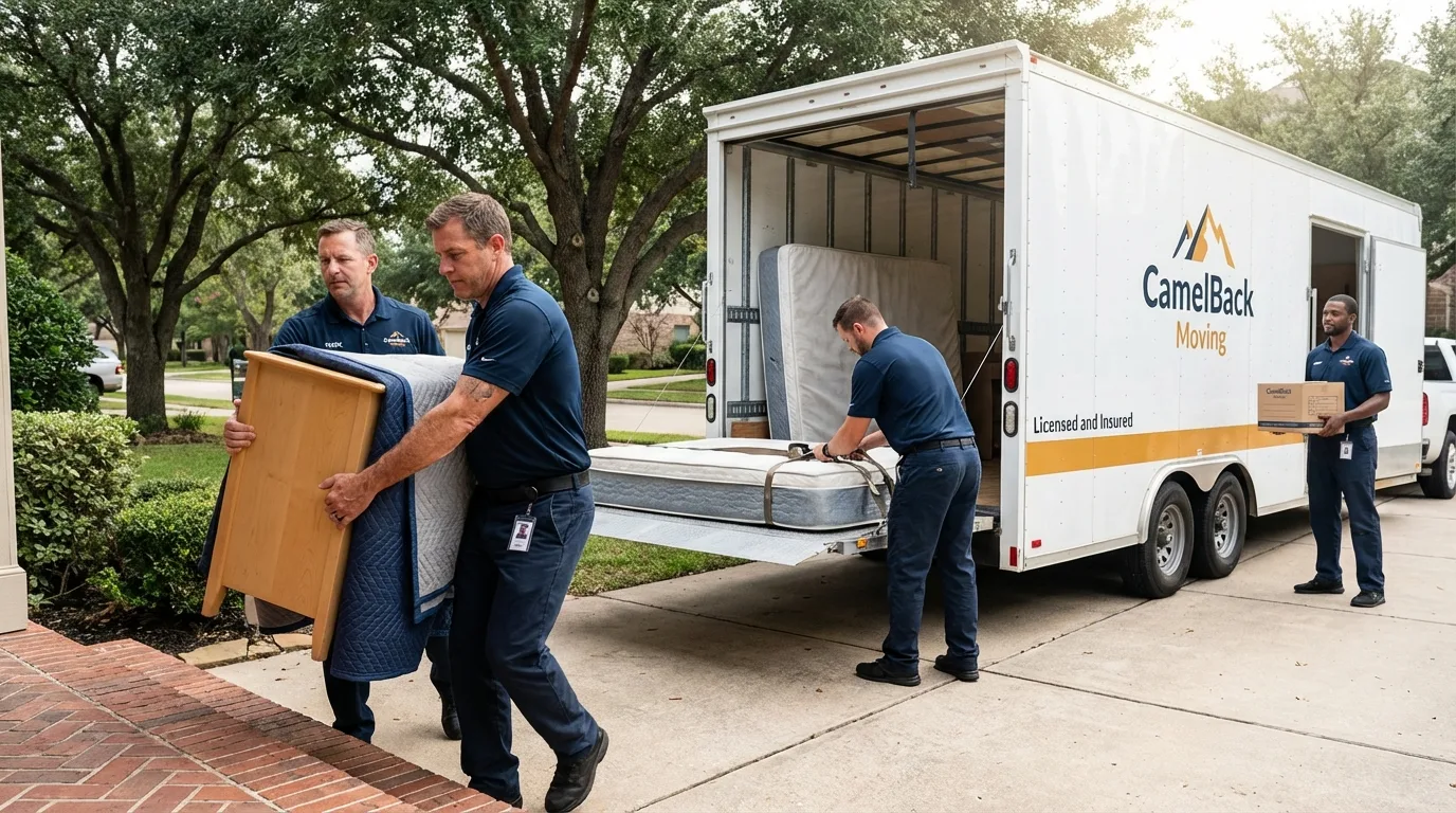 Crew loading residential truck for cross-state move from Christiana, PA