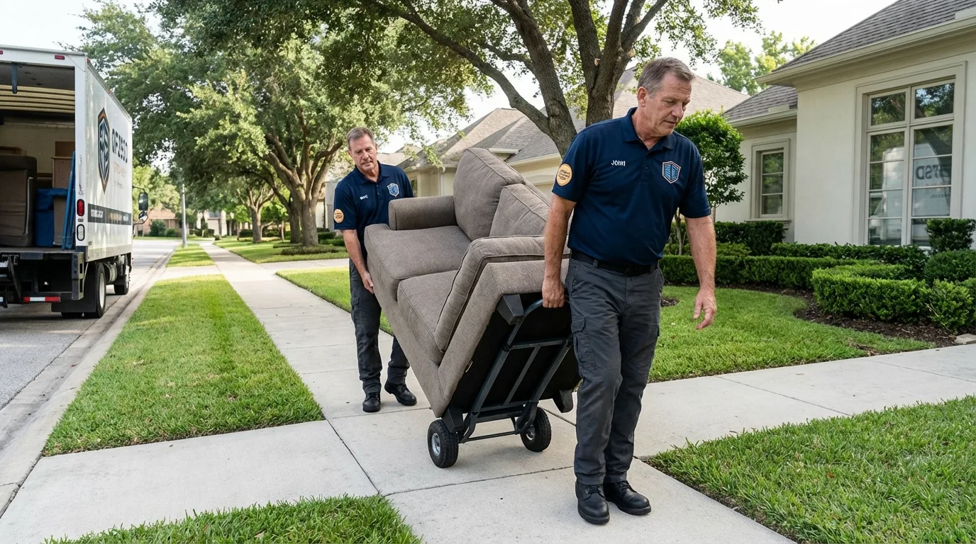 Local residential moving crew loading furniture in Christiana, PA