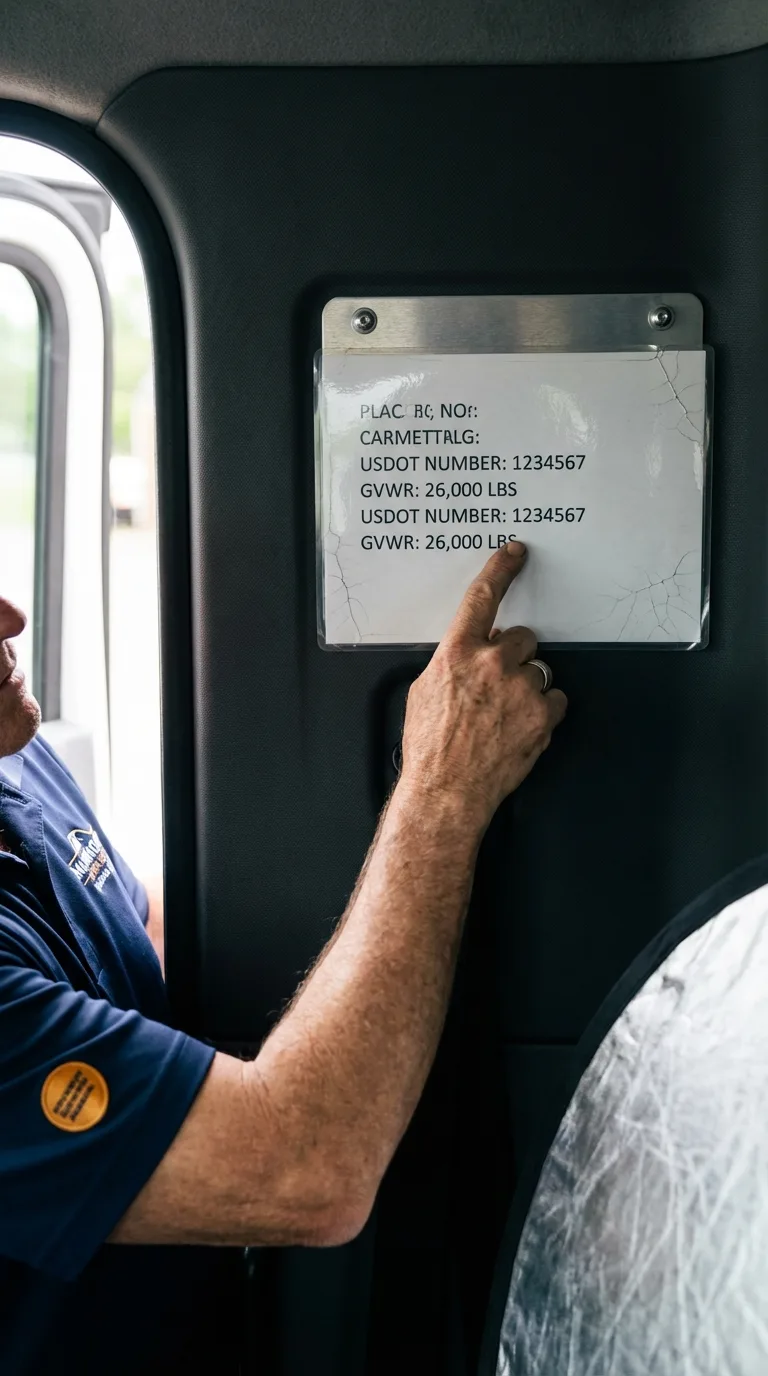 USDOT licensing placard verification in Christiana